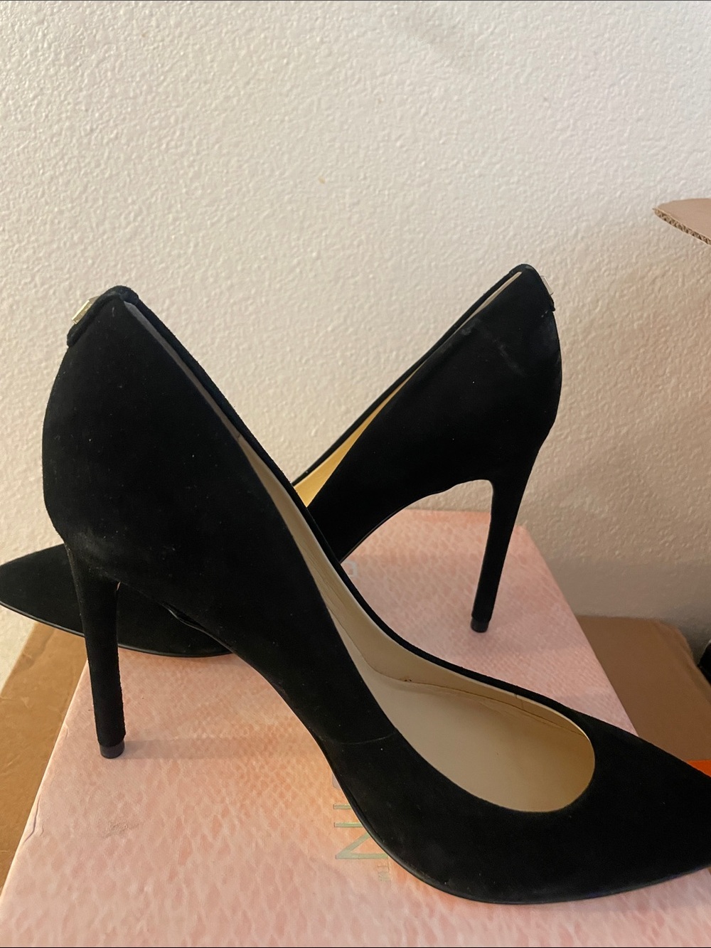 Ivanka Trump Black Suede Pointed-Toe Stilettos